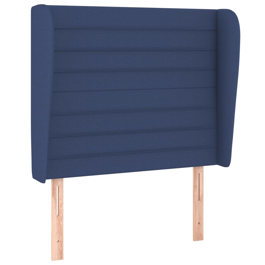 Pat box spring cu saltea, albastru, 100x200 cm, textil