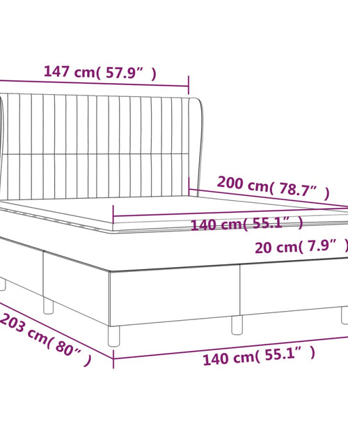 Încărcați imaginea în vizualizatorul Galerie, Pat box spring cu saltea, gri închis, 140x200 cm, textil
