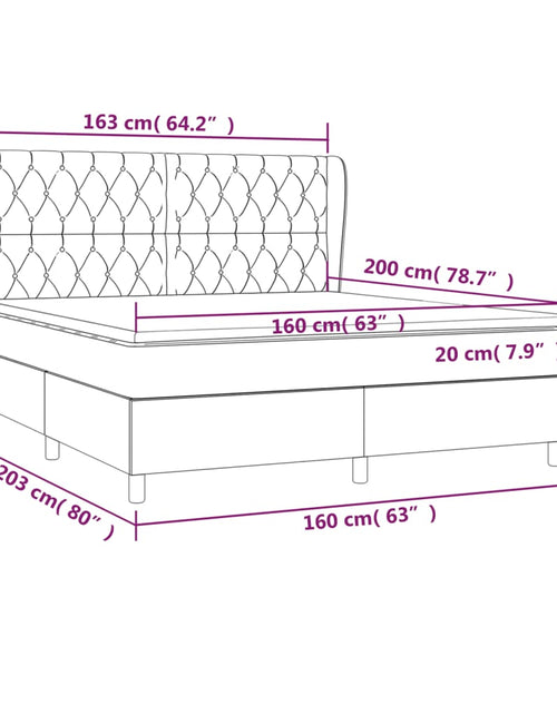 Загрузите изображение в средство просмотра галереи, Pat box spring cu saltea, maro închis, 160x200 cm, textil
