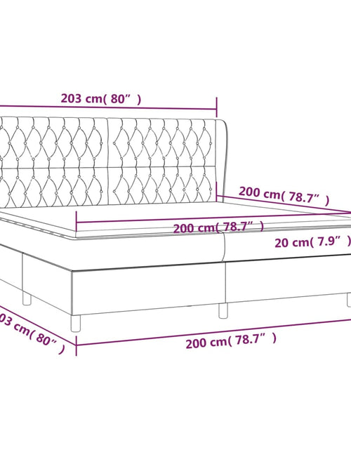 Загрузите изображение в средство просмотра галереи, Pat box spring cu saltea, gri deschis, 200x200 cm, textil
