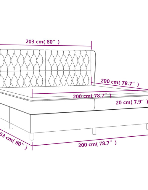 Încărcați imaginea în vizualizatorul Galerie, Pat box spring cu saltea, albastru, 200x200 cm, textil
