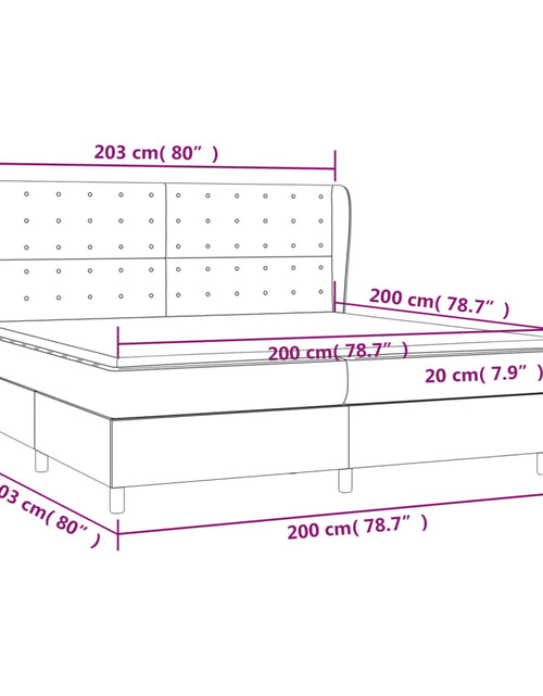 Încărcați imaginea în vizualizatorul Galerie, Pat box spring cu saltea, gri închis, 200x200 cm, textil
