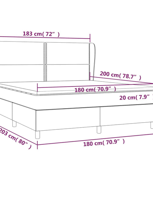 Загрузите изображение в средство просмотра галереи, Pat box spring cu saltea, albastru, 180x200 cm, material textil
