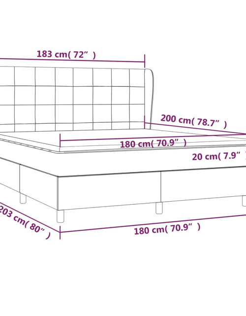 Загрузите изображение в средство просмотра галереи, Pat box spring cu saltea, negru, 180x200 cm, catifea
