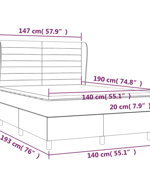 Загрузите изображение в средство просмотра галереи, Pat box spring cu saltea, gri închis, 140x190 cm, textil
