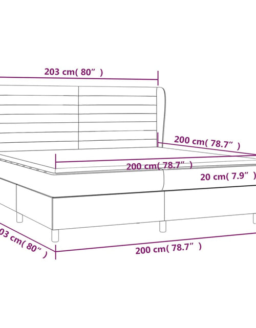 Загрузите изображение в средство просмотра галереи, Pat box spring cu saltea, gri închis, 200x200 cm, textil
