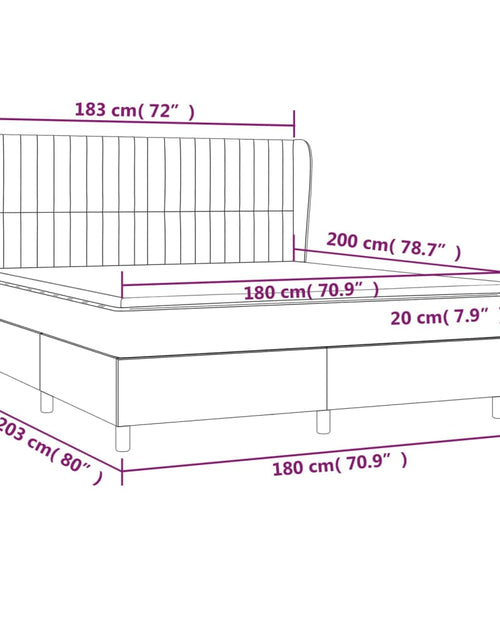 Загрузите изображение в средство просмотра галереи, Pat box spring cu saltea, negru, 180x200 cm, catifea
