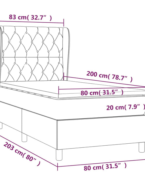 Загрузите изображение в средство просмотра галереи, Pat box spring cu saltea, gri taupe, 80x200 cm, textil
