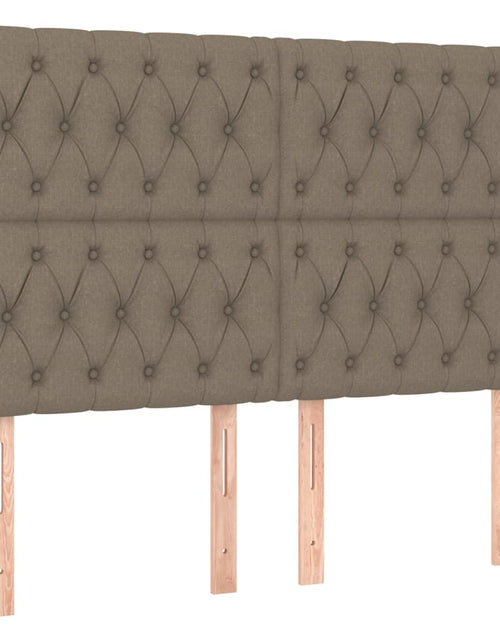 Încărcați imaginea în vizualizatorul Galerie, Pat box spring cu saltea, gri taupe, 140x200 cm, textil
