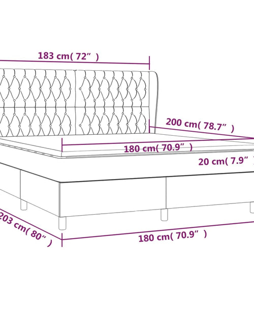 Загрузите изображение в средство просмотра галереи, Pat box spring cu saltea, gri închis, 180x200 cm, textil
