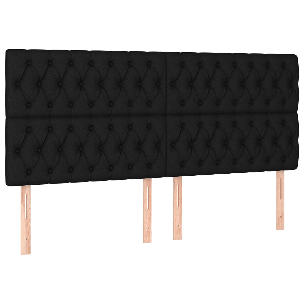 Pat box spring cu saltea, negru, 180x200 cm, catifea