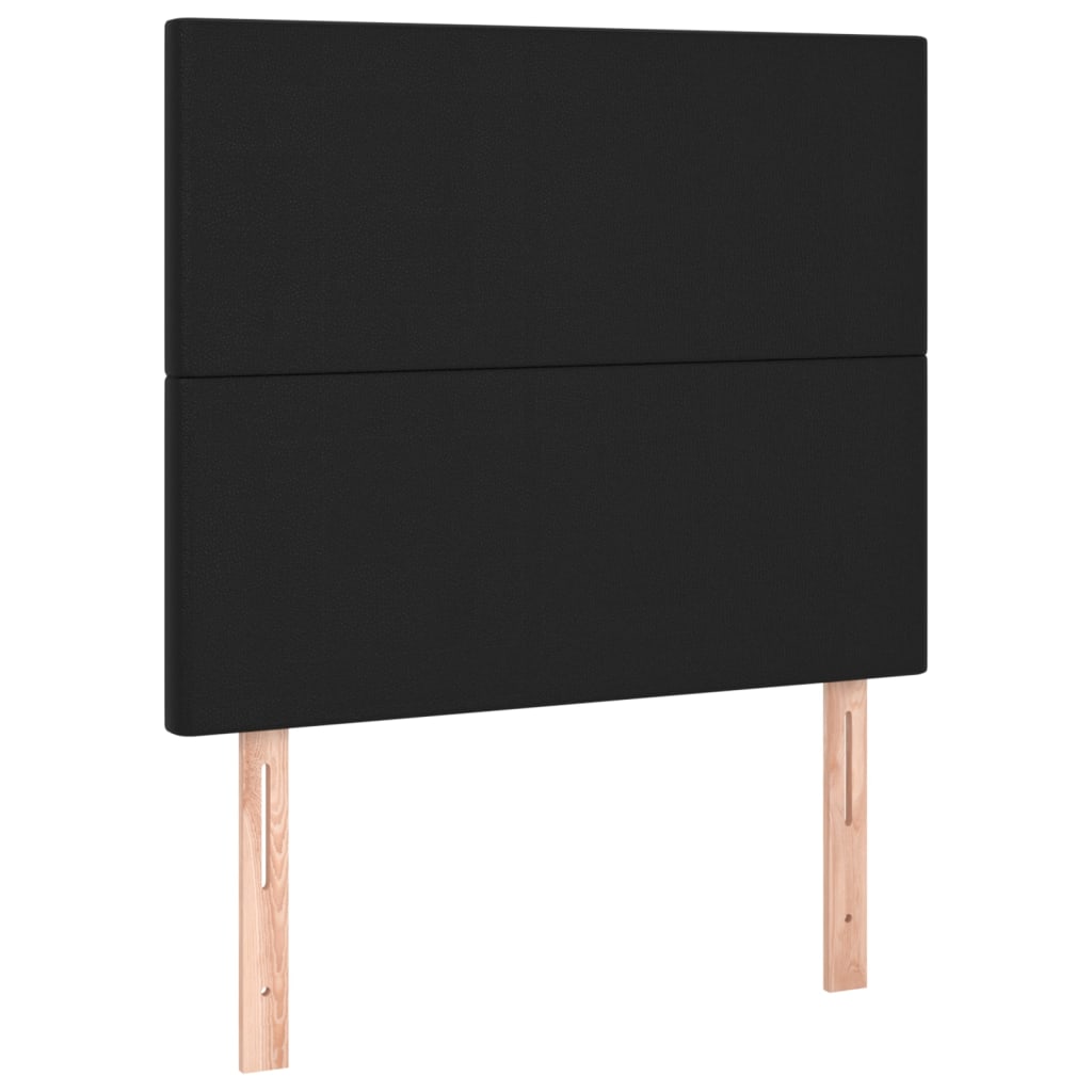 Pat box spring cu saltea, negru, 100x200 cm, piele ecologică