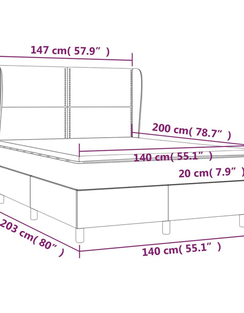 Загрузите изображение в средство просмотра галереи, Pat box spring cu saltea, alb, 140x200 cm, piele ecologică
