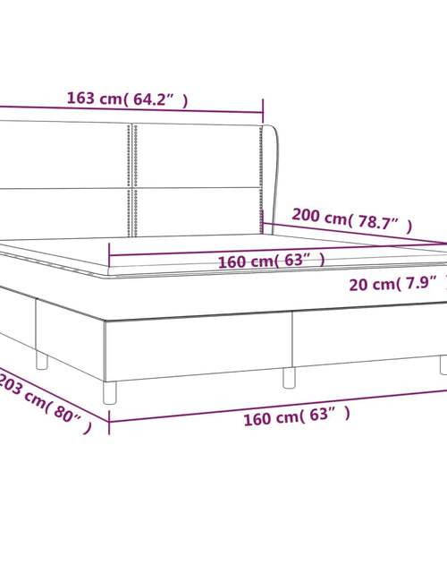 Загрузите изображение в средство просмотра галереи, Pat box spring cu saltea, alb, 160x200 cm, piele ecologică
