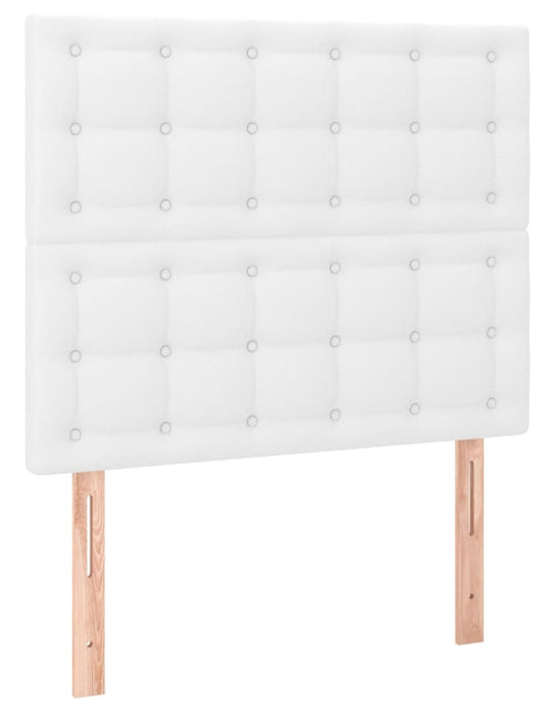 Încărcați imaginea în vizualizatorul Galerie, Pat box spring cu saltea, alb, 90x190 cm, piele ecologică
