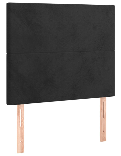 Încărcați imaginea în vizualizatorul Galerie, Pat box spring cu saltea, negru, 80x200 cm, catifea
