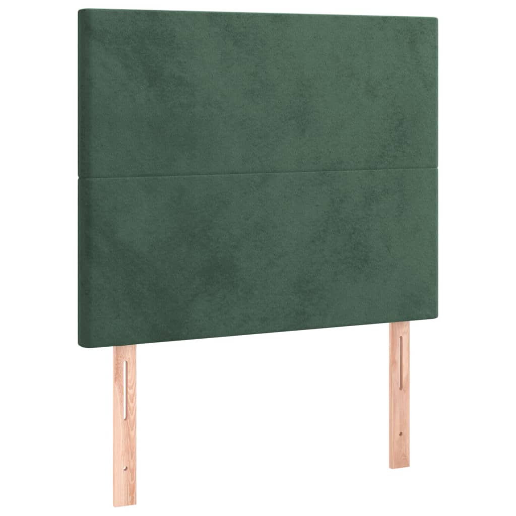 Pat box spring cu saltea, verde închis, 100x200 cm, catifea