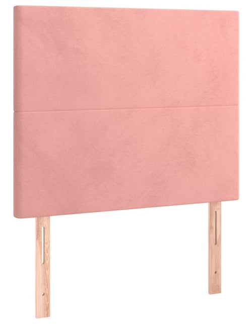 Încărcați imaginea în vizualizatorul Galerie, Pat box spring cu saltea, roz, 100x200 cm, catifea
