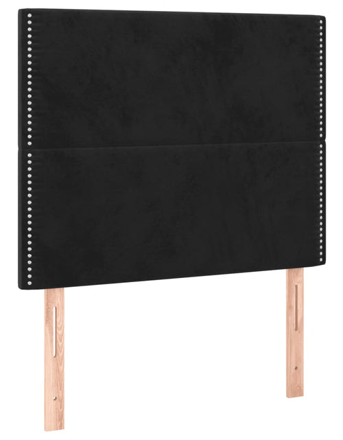Încărcați imaginea în vizualizatorul Galerie, Pat box spring cu saltea, negru, 90x200 cm, catifea
