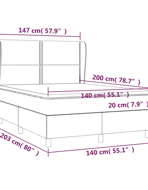 Загрузите изображение в средство просмотра галереи, Pat box spring cu saltea, roz, 140x200 cm, catifea
