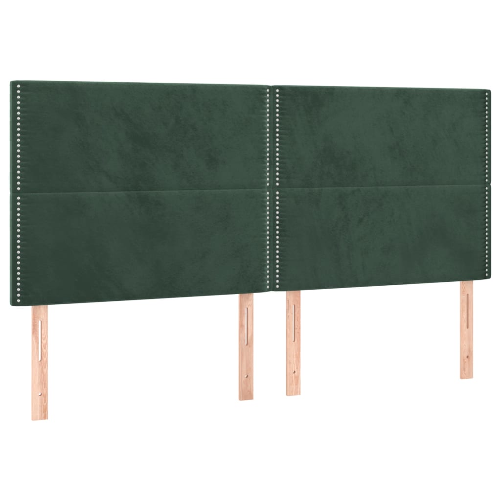 Pat box spring cu saltea, verde închis, 180x200 cm, catifea