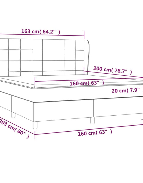 Загрузите изображение в средство просмотра галереи, Pat box spring cu saltea, gri închis, 160x200 cm, catifea
