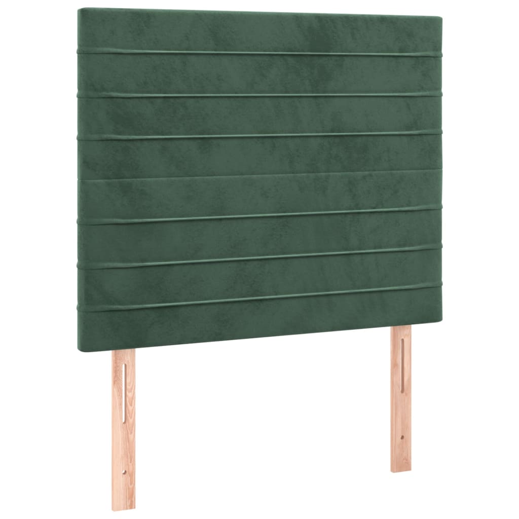 Pat box spring cu saltea, verde închis, 100x200 cm, catifea