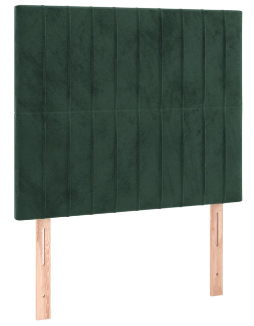 Încărcați imaginea în vizualizatorul Galerie, Pat box spring cu saltea, verde închis, 100x200 cm, catifea
