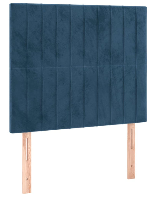 Загрузите изображение в средство просмотра галереи, Pat box spring cu saltea, albastru închis, 100x200 cm, catifea
