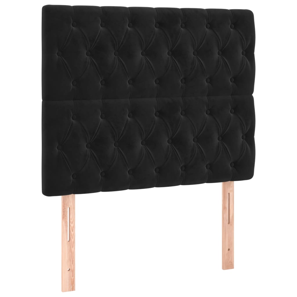 Pat box spring cu saltea, negru, 100x200 cm, catifea