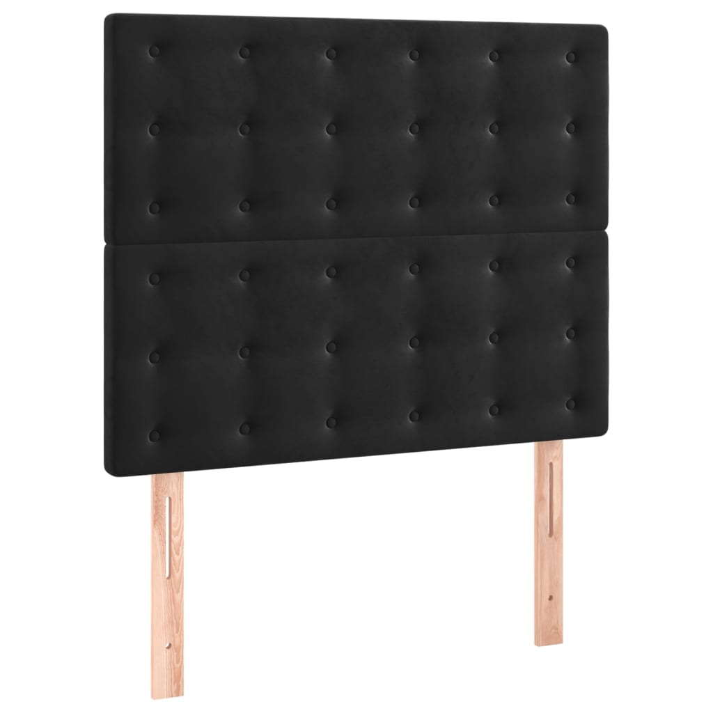 Pat box spring cu saltea, negru, 80x200 cm, catifea