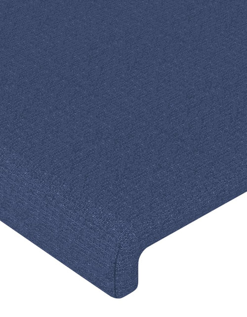 Încărcați imaginea în vizualizatorul Galerie, Cadru de pat cu tăblie, albastru, 90x190 cm, textil
