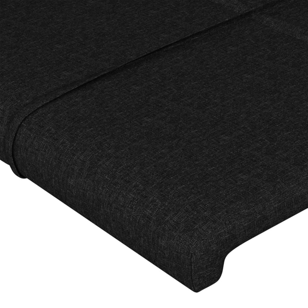 Cadru de pat cu tăblie, negru, 140x200 cm, textil