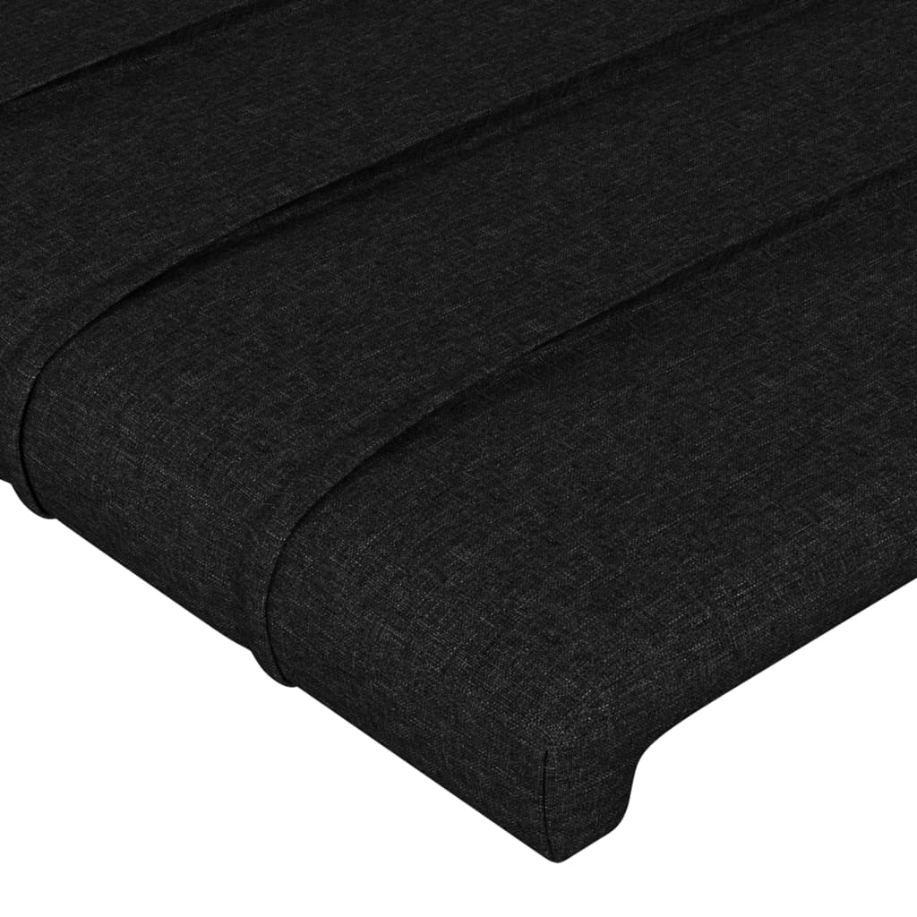 Cadru de pat cu tăblie, negru, 120x200 cm, textil