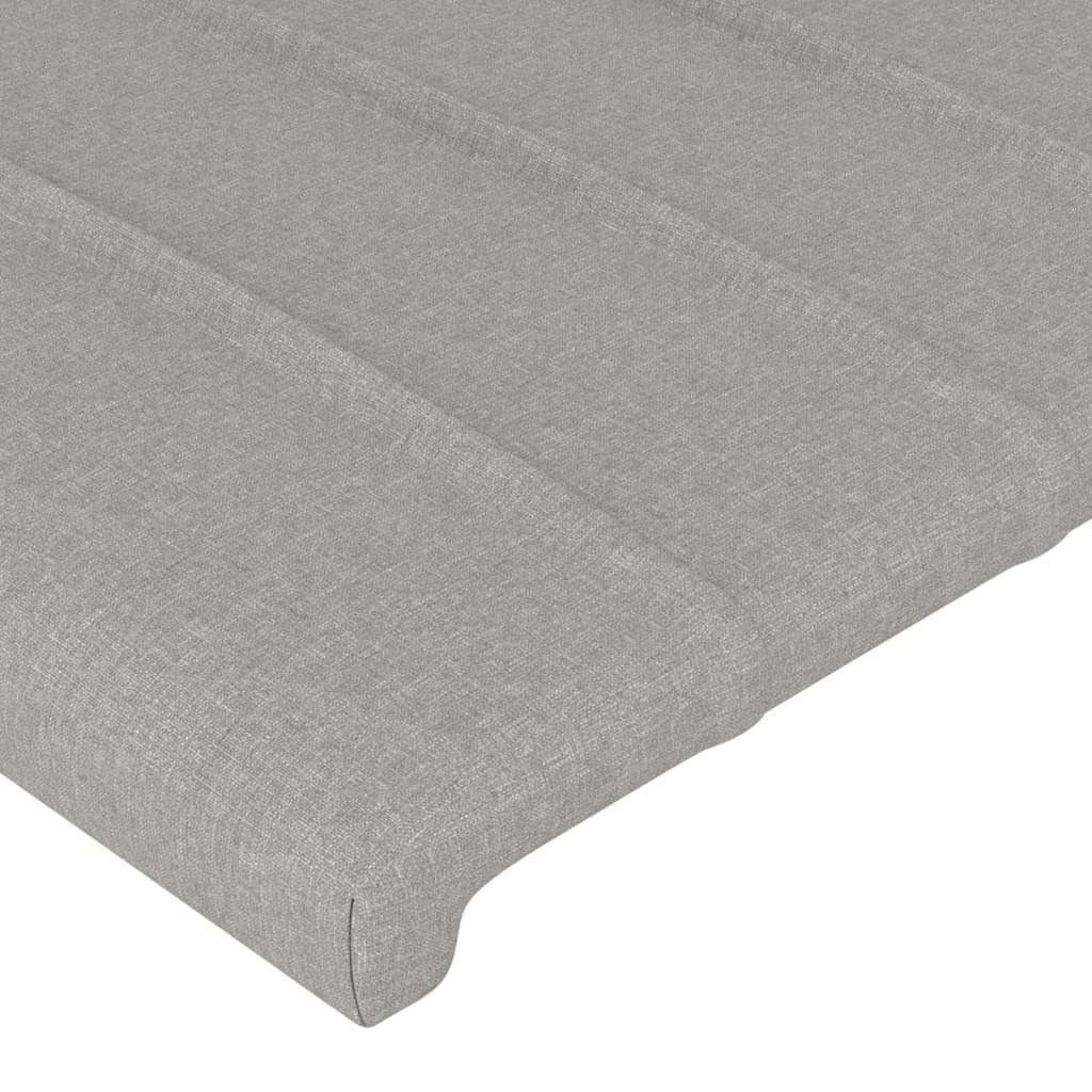 Cadru de pat cu tăblie, gri deschis, 90x200 cm, textil