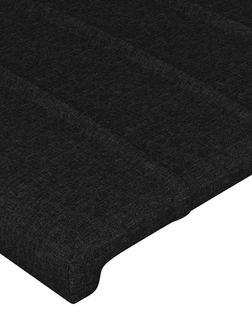 Încărcați imaginea în vizualizatorul Galerie, Cadru de pat cu tăblie, negru, 100x200 cm, textil
