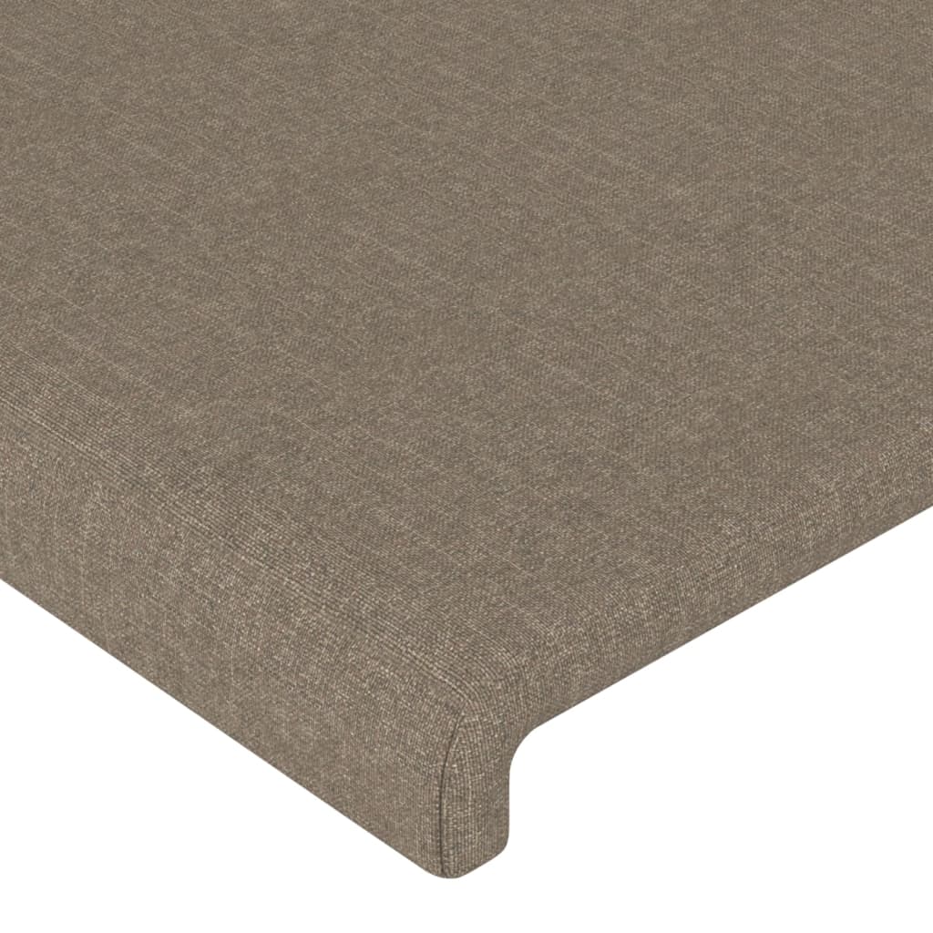 Cadru de pat cu tăblie, gri taupe, 140x190 cm, textil