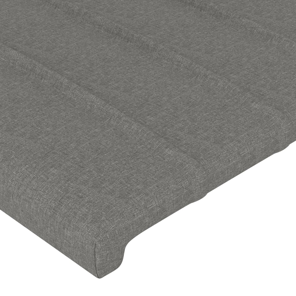 Cadru de pat cu tăblie, gri închis, 180x200 cm, textil