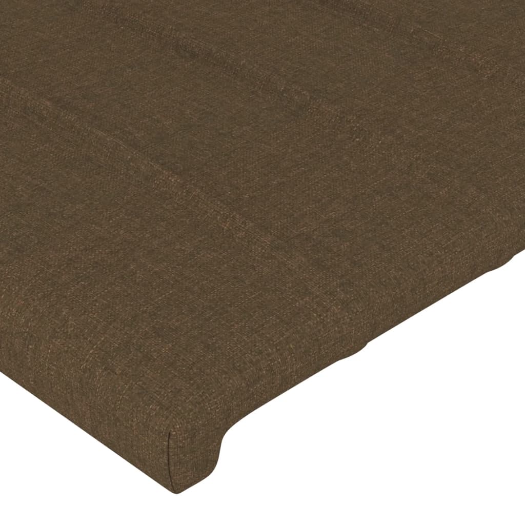 Cadru de pat cu tăblie, maro închis, 180x200 cm, textil