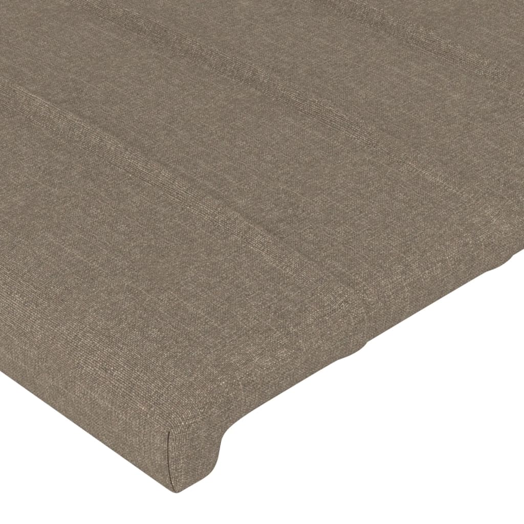 Cadru de pat cu tăblie, gri taupe, 200x200 cm, textil