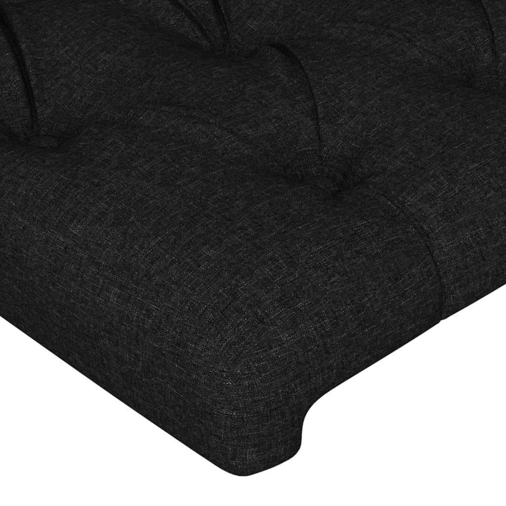 Cadru de pat cu tăblie, negru, 90x190 cm, textil