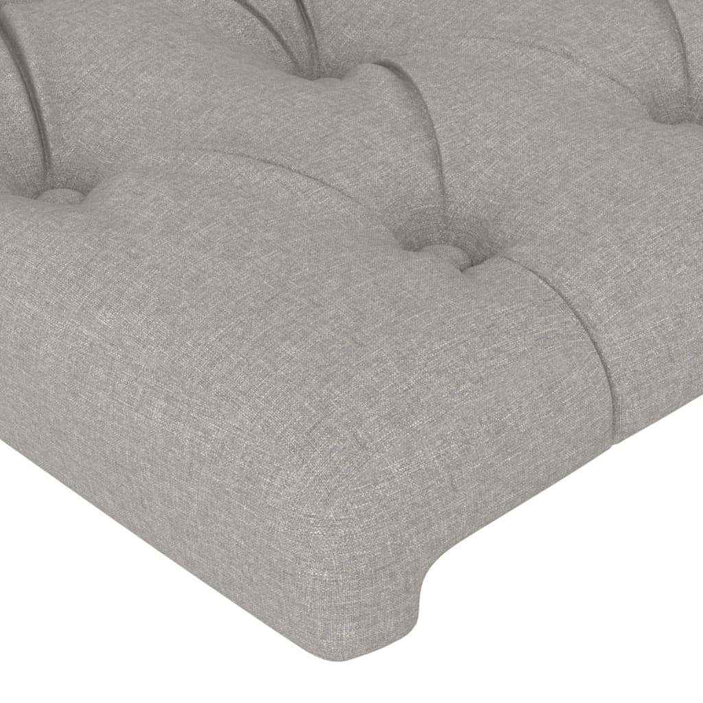 Cadru de pat cu tăblie, gri deschis, 90x200 cm, textil