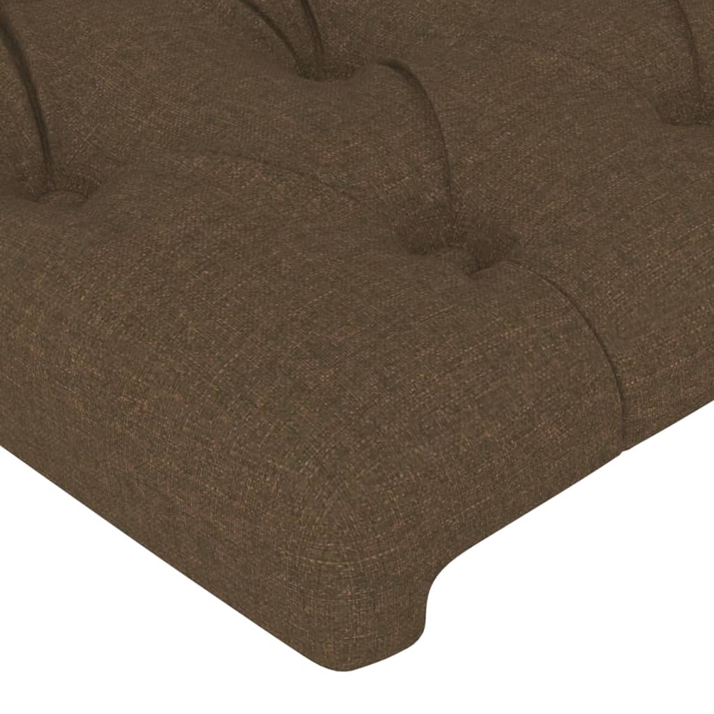 Cadru de pat cu tăblie, maro închis, 140x190 cm, textil