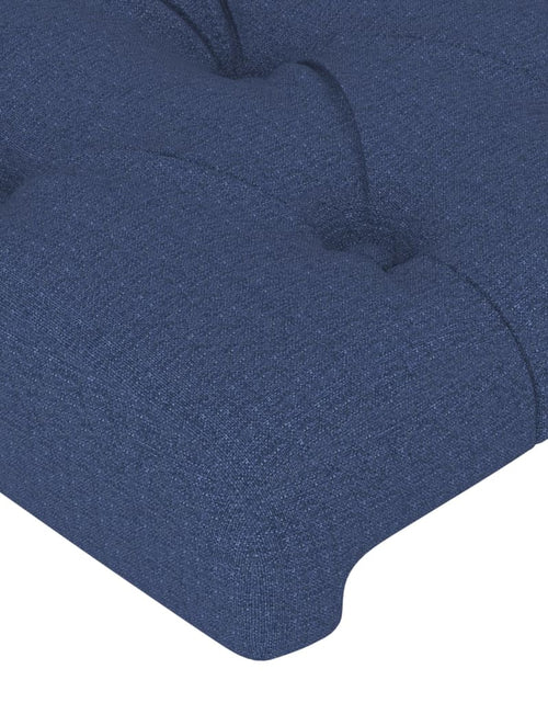 Загрузите изображение в средство просмотра галереи, Cadru de pat cu tăblie, albastru, 140x190 cm, textil
