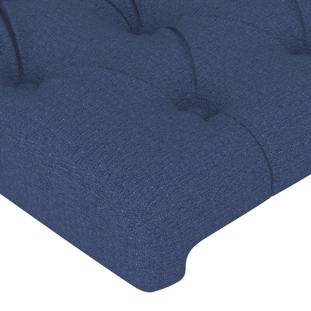 Cadru de pat cu tăblie, albastru, 140x200 cm, textil