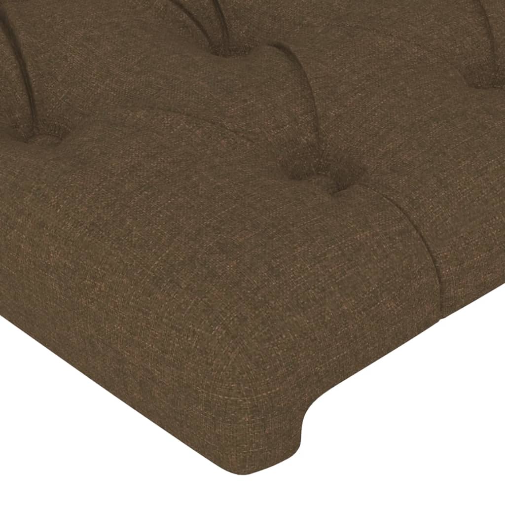 Cadru de pat cu tăblie, maro închis, 180x200 cm, textil