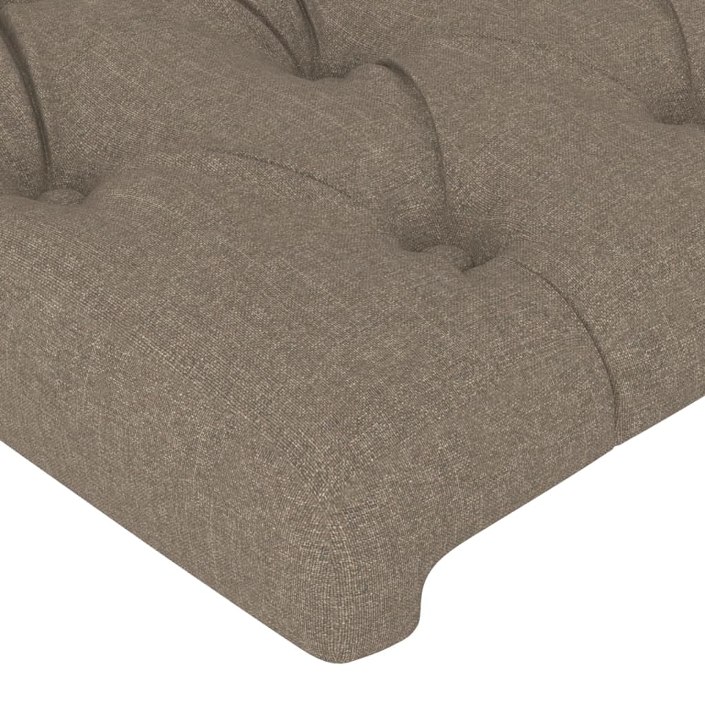 Cadru de pat cu tăblie, gri taupe, 200x200 cm, textil