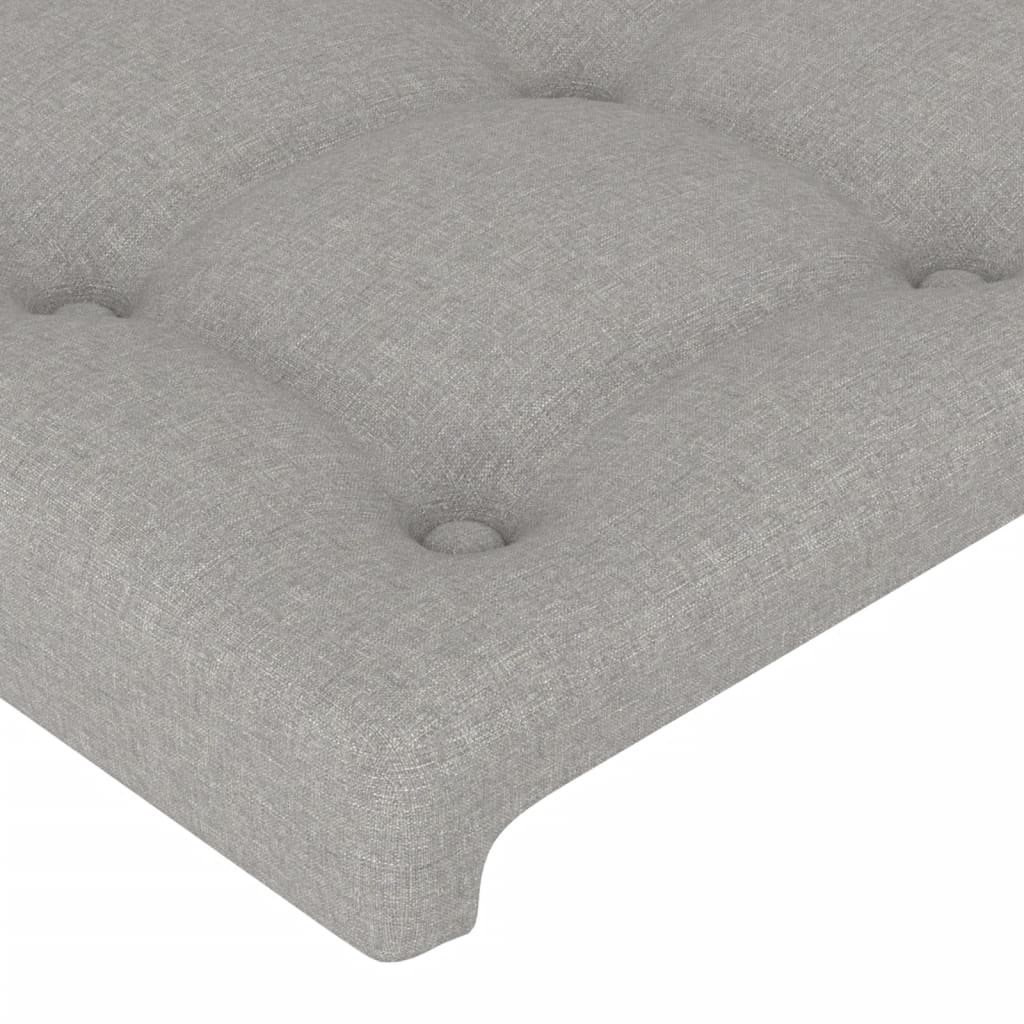 Cadru de pat cu tăblie, gri deschis, 100x200 cm, textil