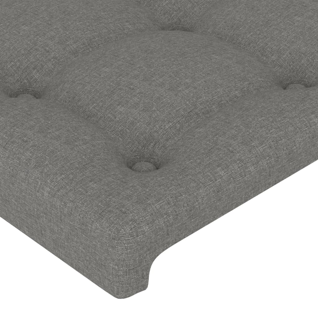 Cadru de pat cu tăblie, gri închis, 120x200 cm, textil