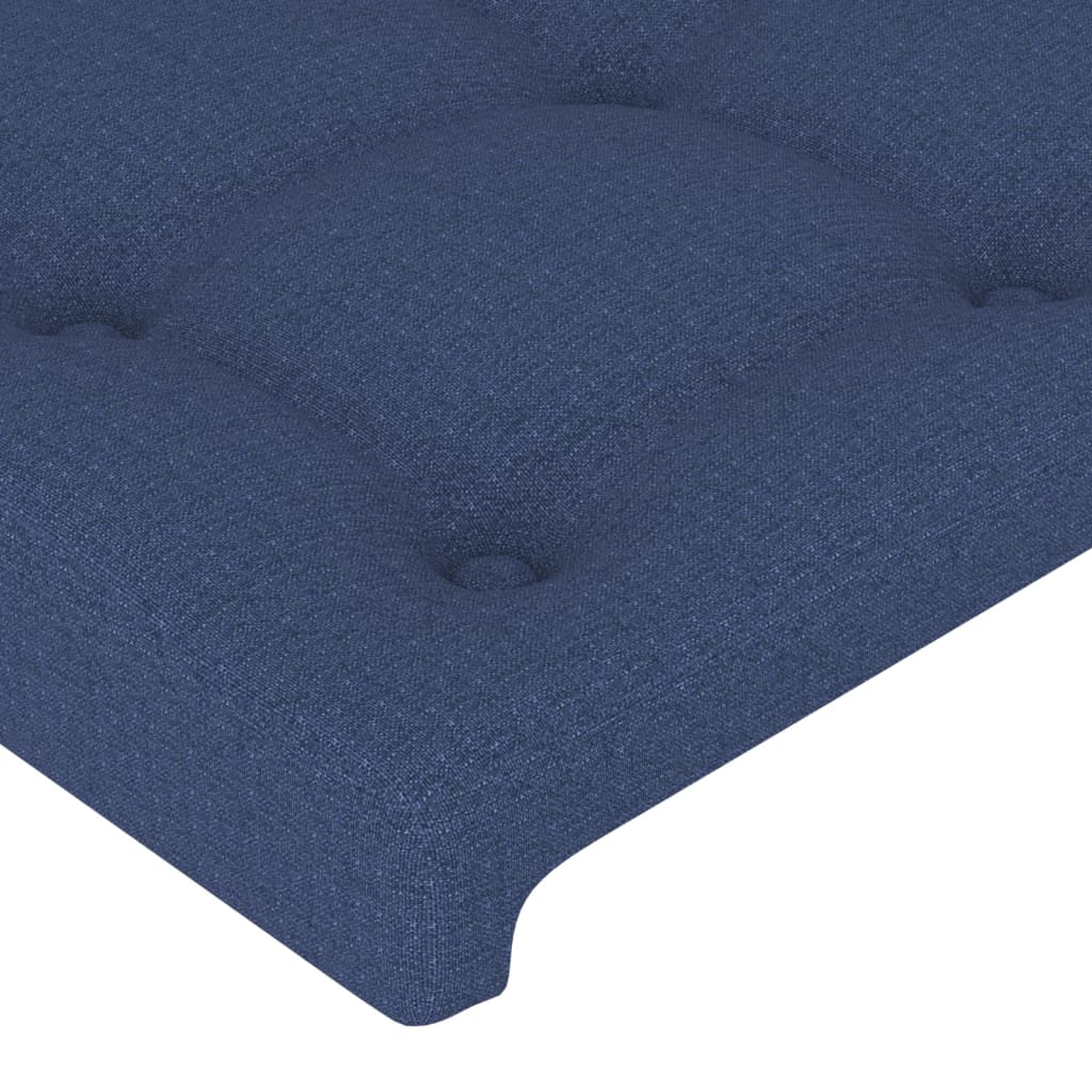 Cadru de pat cu tăblie, albastru, 160x200 cm, textil